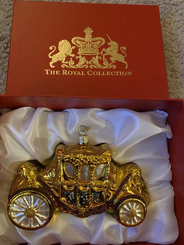 A boxed gilt coach