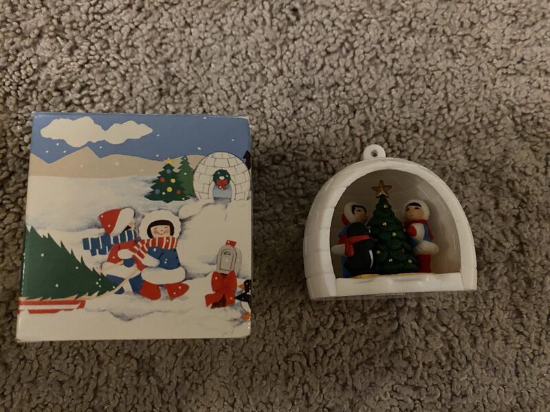 A boxed igloo diorama